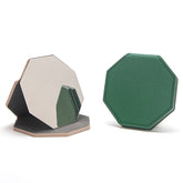 1 PC Octagon Stainless Steel  Compact Mirror Single-Sided With Leather Case Multiple Color Options For Elegant Display Ideal For Precision Makeup Suitable For Home Office Travel And Gifting